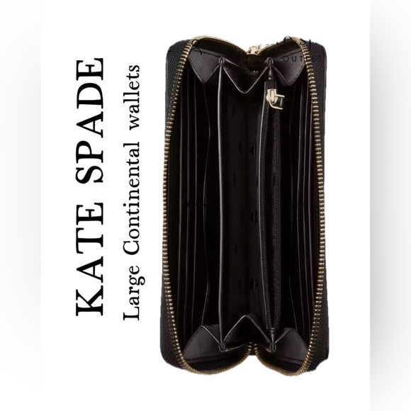 NWT Kate Spade NWT Leila Pebble Leather Large Continental Wallet Black - Picture 4 of 13